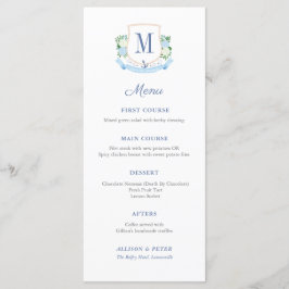 Menú Recepción clásica de bodas de monograma costero