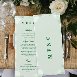 Menú Recepción de Boda Cena de Cuadros Verde Salvia