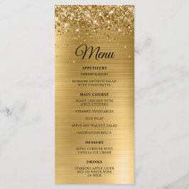 Menú Recepción de Boda con Hojas de Oro Brillantes