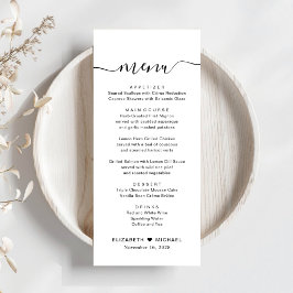 Menú Recepción de Boda con Letra Chic