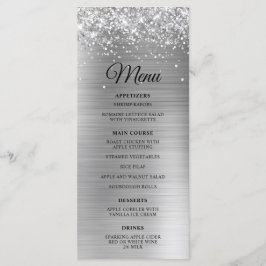 Menú Recepción de Boda con Papel de Plata Brillante