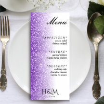 Recepción de Boda de Purpurina Blanco y Morado