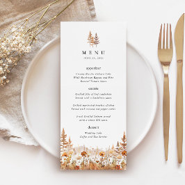 Menú Recepción de Boda en la Montaña de Flores Silvestr