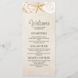 Menú Recepción de Boda en la Playa con Conchas de Mar y