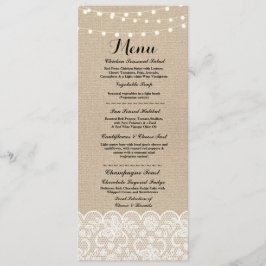 Menú Recepción de Boda Rústica Encaje Arpillera In