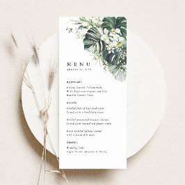 Menú Recepción de Boda Tropical Verde Salvia Monstera
