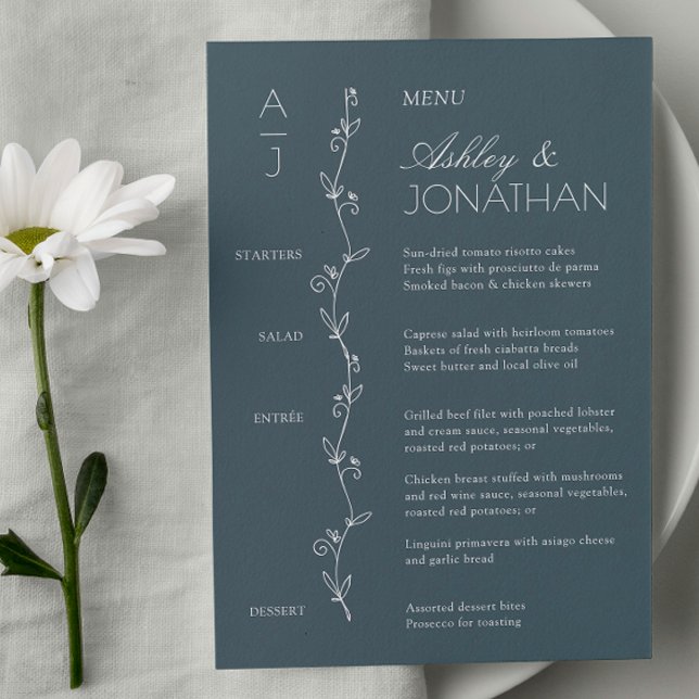 Menú Recepción de bodas con divisor de flores orgánico  (Subido por el creador)