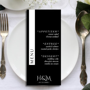 Menú Recepción de bodas de la cena con franja simple ne