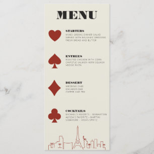 Menú Recepción de bodas en el Skyline Casino de Las Veg