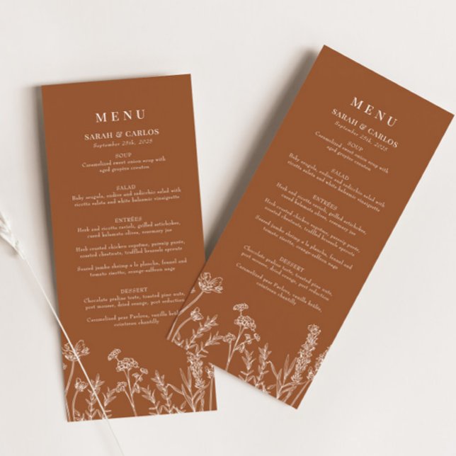 Menú Recepción de Boho Naranja de Flor Silvestre (Subido por el creador)