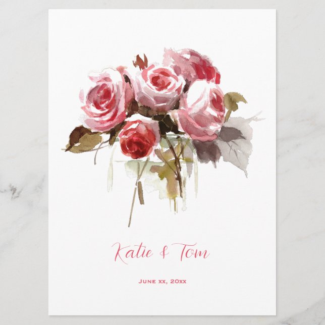 Menú Recepción de casada Rose Bouquet Wedding (Reverso)