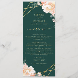 Menú Recepción de la Boda de Oro de Peach de color verd