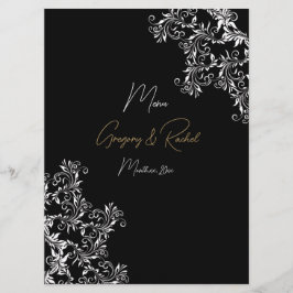 Menú Recepción de la boda dorada y negra