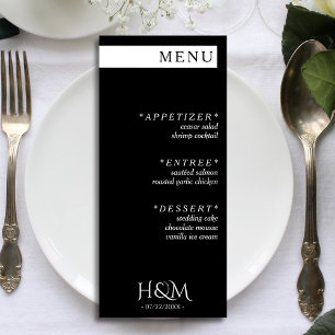 Menú Recepción de la cena de la cena con rayas simples 