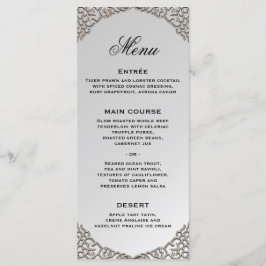 Menú Recepción de matrimonio decorativo de Boda platead