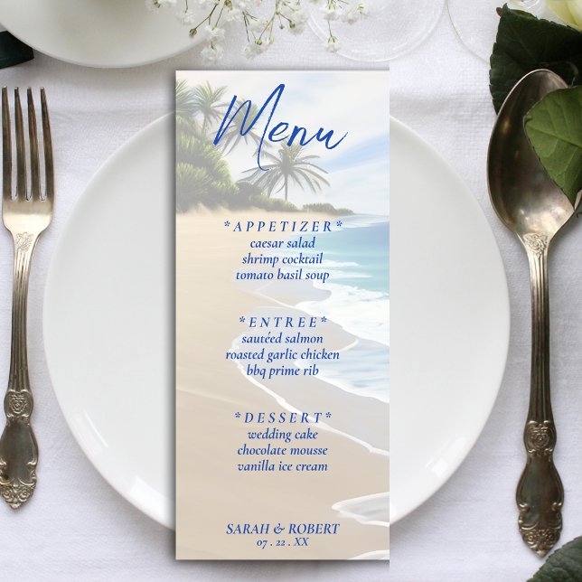 Menú Recepción del Summer Beach Ocean Resort Wedding (Summer Beach Ocean Resort Wedding Reception Menu)