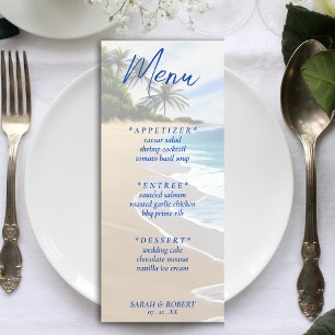Menú Recepción del Summer Beach Ocean Resort Wedding