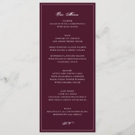 Menú Recepción Formal Bodas Borgoña