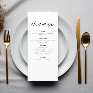 Menú Recepción minimalista elegante y moderna de boda