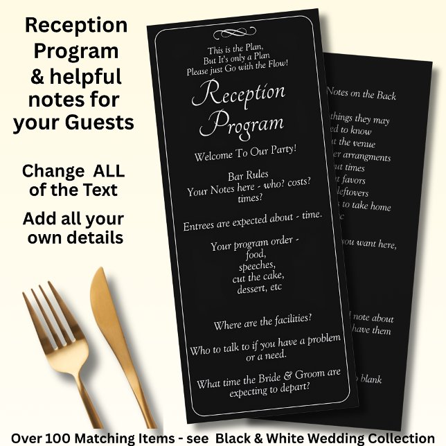 Menú Reception Program -Black White Infinity Scroll, (Subido por el creador)