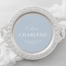 Menú redondeado con nombre de invitado | Dusty Blu