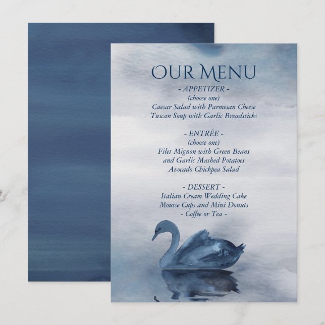 Menú Reflexiones polvorientas | Recepción del lago Dust (Anverso / Reverso)