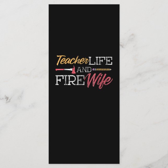 Menú Regalo de bomberos | Vida Del Profesor Y Esposa De (Anverso)