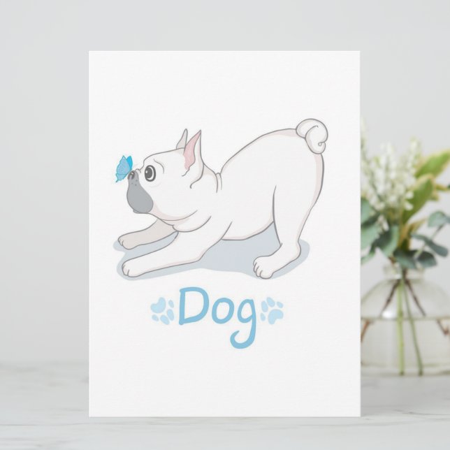 Menú Regalo de perro lindo | Perro gracioso con maripos (Anverso de pie)