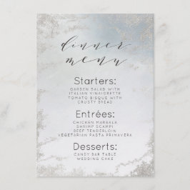 Menú Relieve metalizado plateado Ombre Dusty Blue Frost
