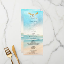 Menú Remo de Playa Acuarela Boda