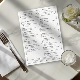 Menú Restaurante Minimalista Moderno Agrega tu Logotipo
