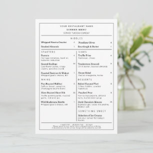 Menú Restaurante Minimalista Simple Agrega Tu Logo