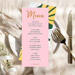 Menú Resumen de la mezcla rosa y verde floral y del men