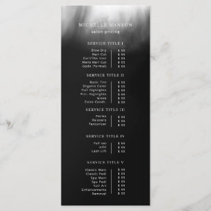 Menú Resumen Minimalista simple Lista de precios en bla