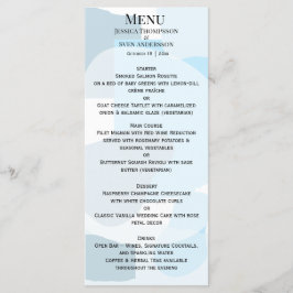 Menú Resumen moderno Boda artístico Minimalista azul