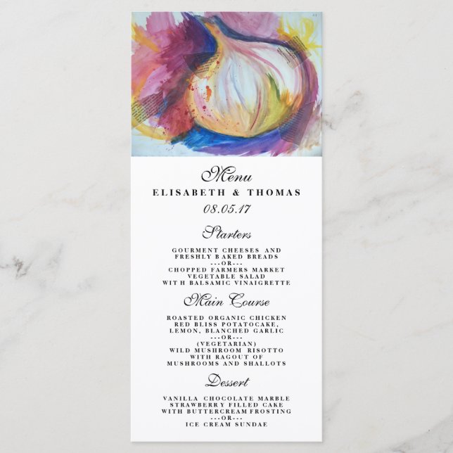 Menú Retrato de ajo Collage Pintura artística (Anverso)