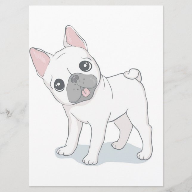 Menú Retrato de Bulldog francés lindo | Perro Lover (Anverso)