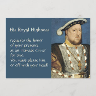 Menú Retrato de Holbein de Enrique VIII Rey de Inglater