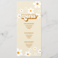 Menú Retro Daisy Bridal Shower