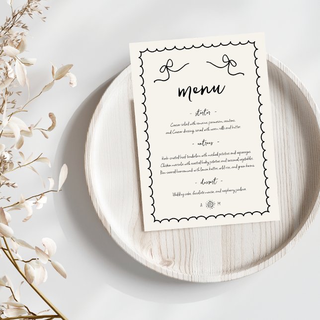 Menú Retro dramático y caprichoso Boda francés (Subido por el creador)