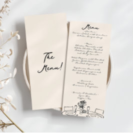 Menú Retro Mano Escrito Boda De Diversión Rara