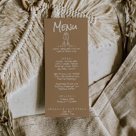 Menú Retro Mano Escrito Brown Quirky Boda De Diversión