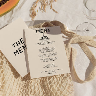 Menú Retro Mano Escrito Take Quirky Boda audaz