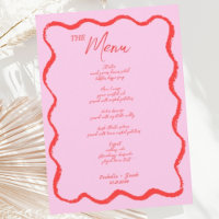 Retro Wavy Squiggle Pink Red Handwriter Boda