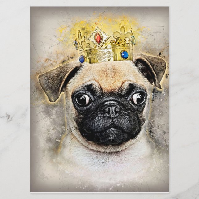 Menú Rey De Perros De Pug, Perro Gracioso, Regalo De Am (Anverso)