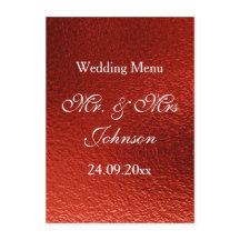 Menú Rojo Brillante Real Personalizado