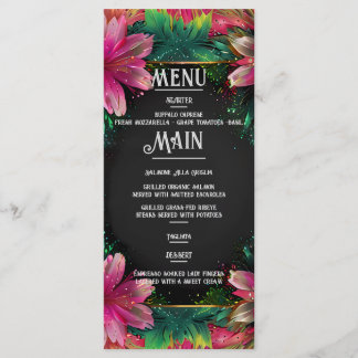 Menú Romance floreciente: un tema de Boda floral comple