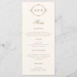 Menú Romantic Baroque Ornate Frame Wedding Invitation