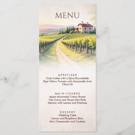 Menú Romantic Vineyard Rustic Wedding