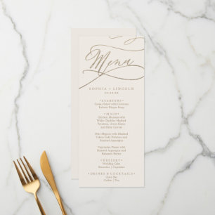 Menú romántico de oro y Boda de marfil para cenar